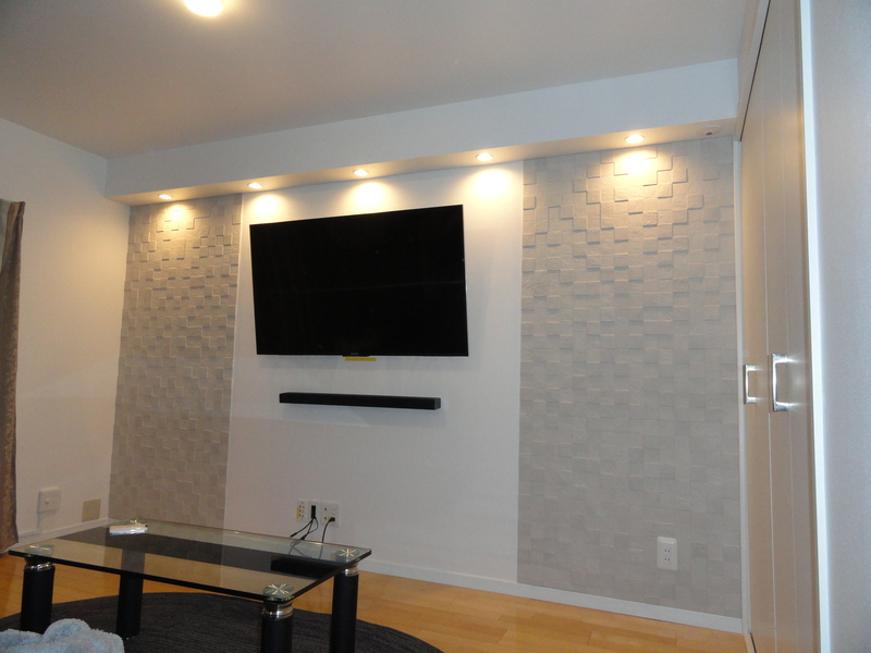 横浜市金沢区：マンションリフォーム：壁掛けTVとエコカラット！